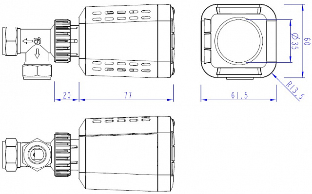 Беспроводной комплект управления радиаторным отоплением Frontier TH 1310P-RFR + RV 1341M